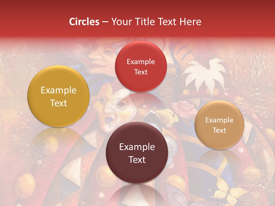 A Painting Of Clowns With Masks On Them PowerPoint Template