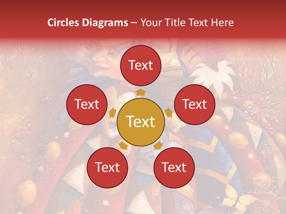 A Painting Of Clowns With Masks On Them PowerPoint Template