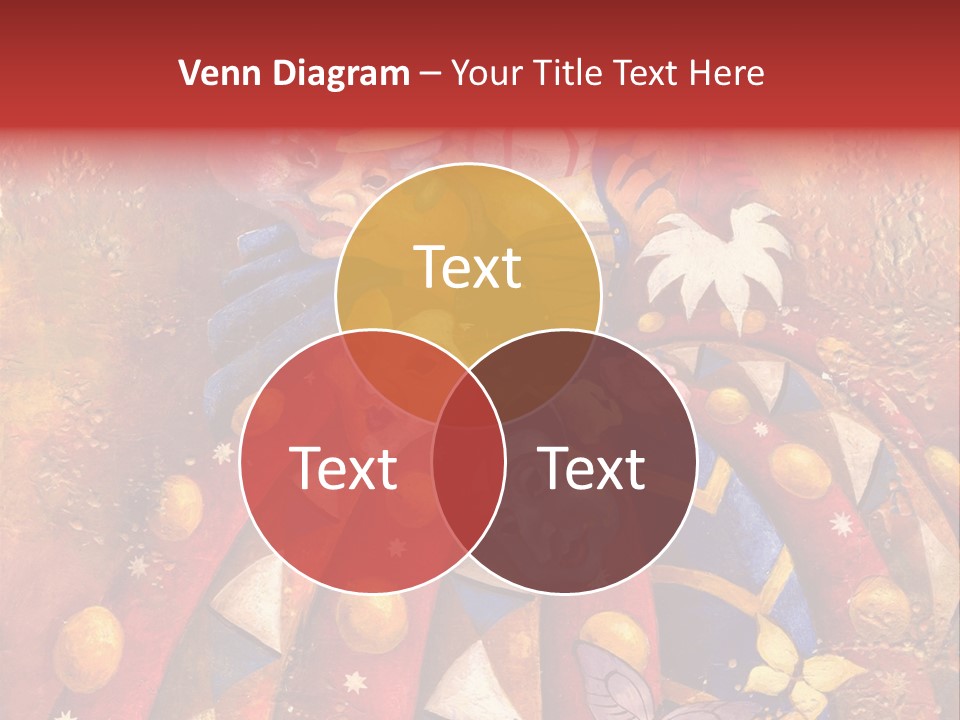 A Painting Of Clowns With Masks On Them PowerPoint Template