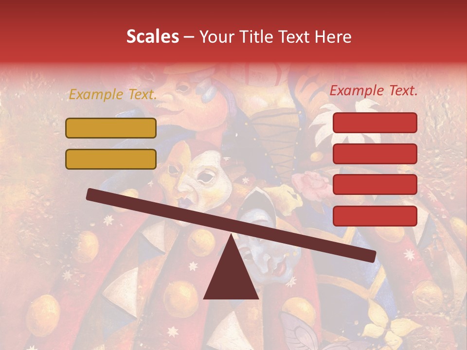 A Painting Of Clowns With Masks On Them PowerPoint Template
