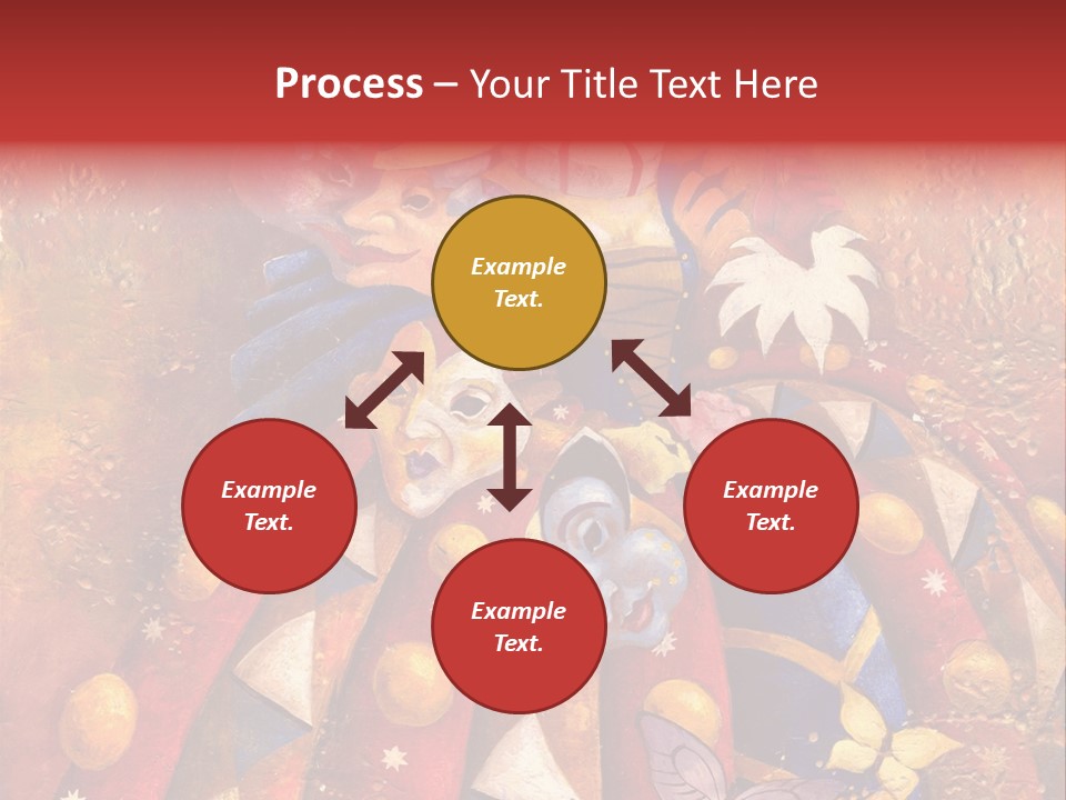 A Painting Of Clowns With Masks On Them PowerPoint Template