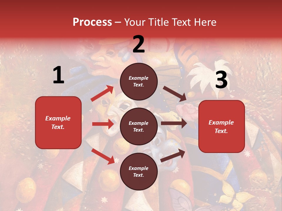 A Painting Of Clowns With Masks On Them PowerPoint Template