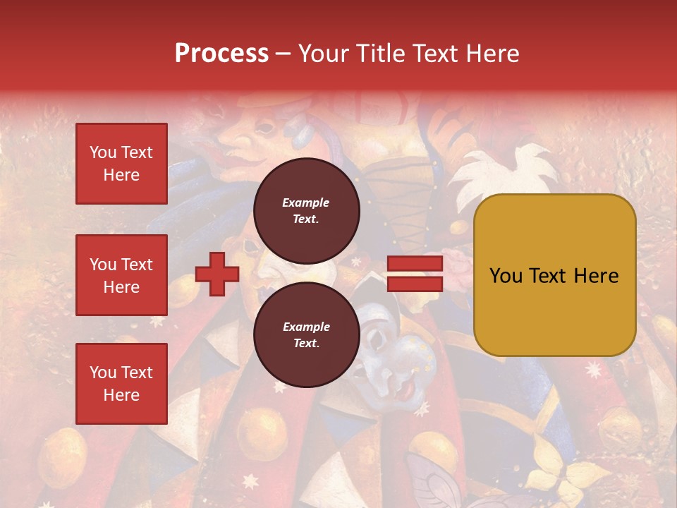 A Painting Of Clowns With Masks On Them PowerPoint Template