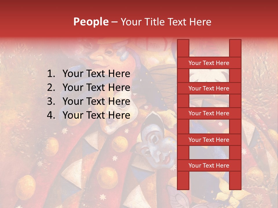 A Painting Of Clowns With Masks On Them PowerPoint Template