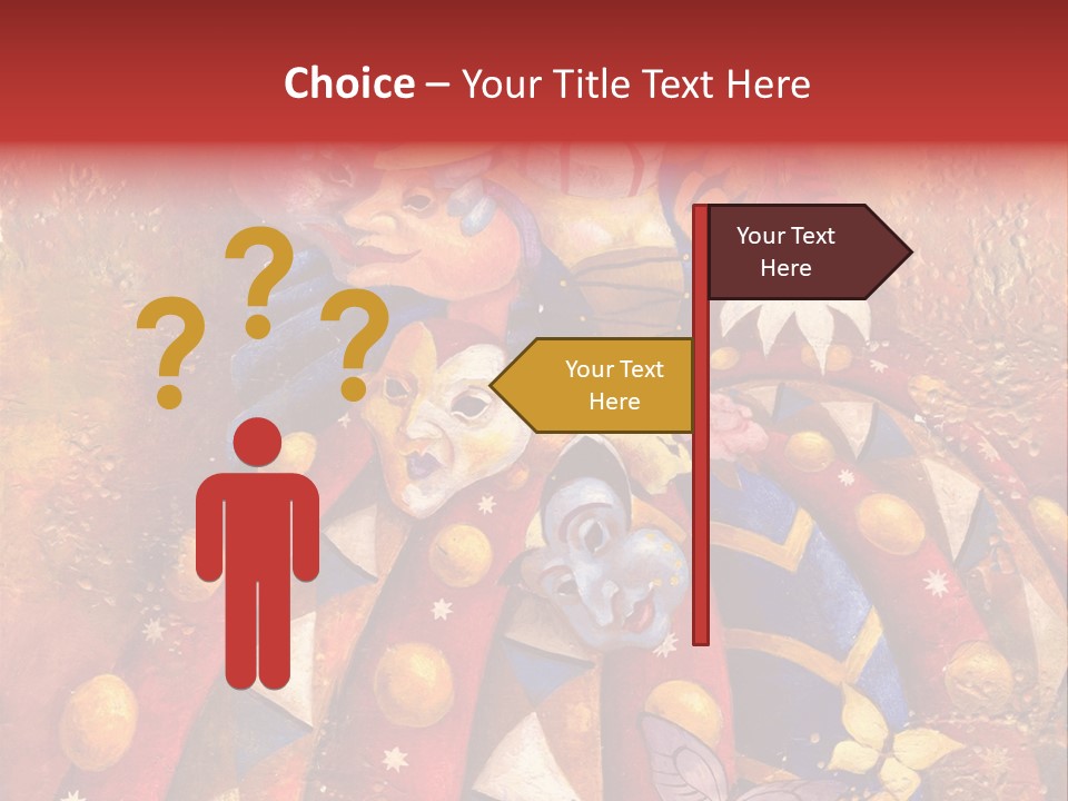 A Painting Of Clowns With Masks On Them PowerPoint Template