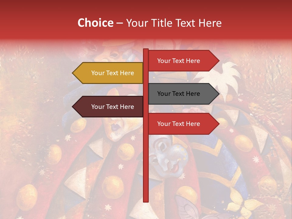 A Painting Of Clowns With Masks On Them PowerPoint Template