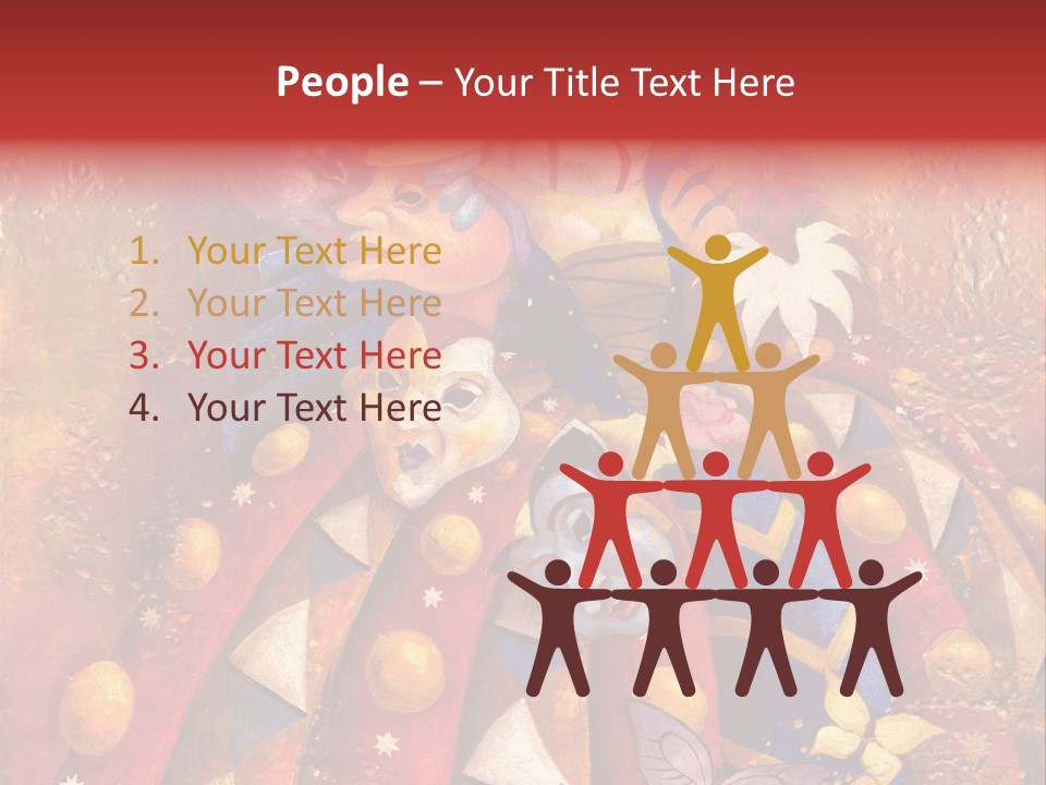 A Painting Of Clowns With Masks On Them PowerPoint Template