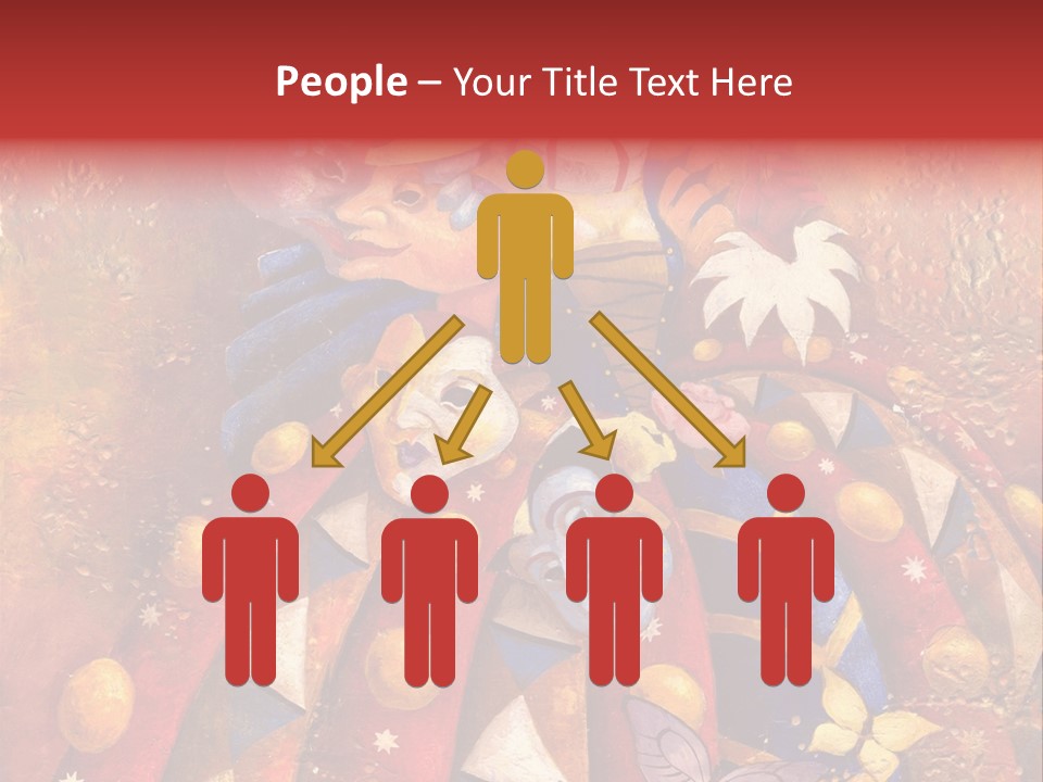 A Painting Of Clowns With Masks On Them PowerPoint Template