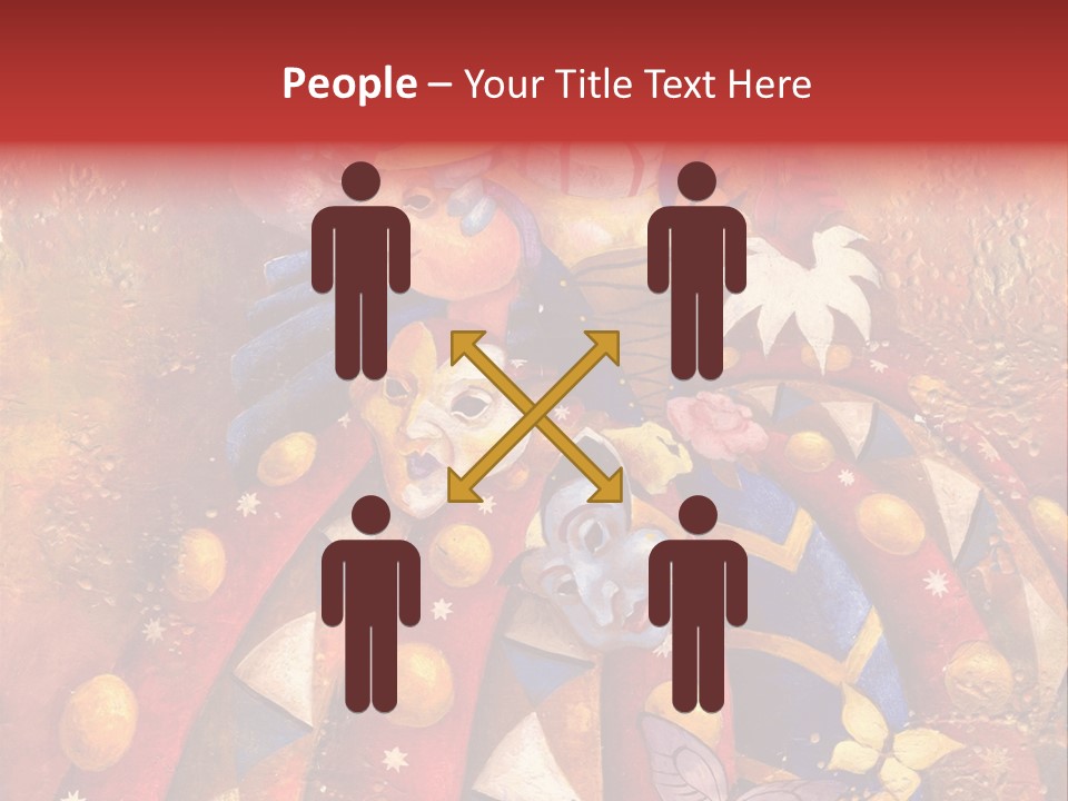 A Painting Of Clowns With Masks On Them PowerPoint Template