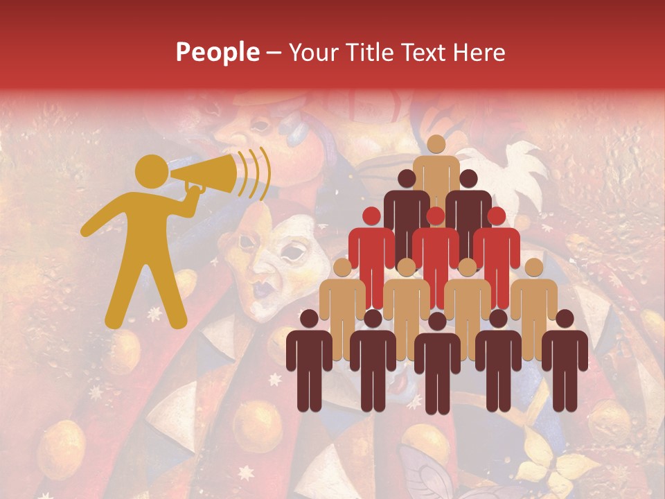 A Painting Of Clowns With Masks On Them PowerPoint Template
