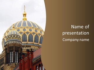 European Synagogue Landmark PowerPoint Template