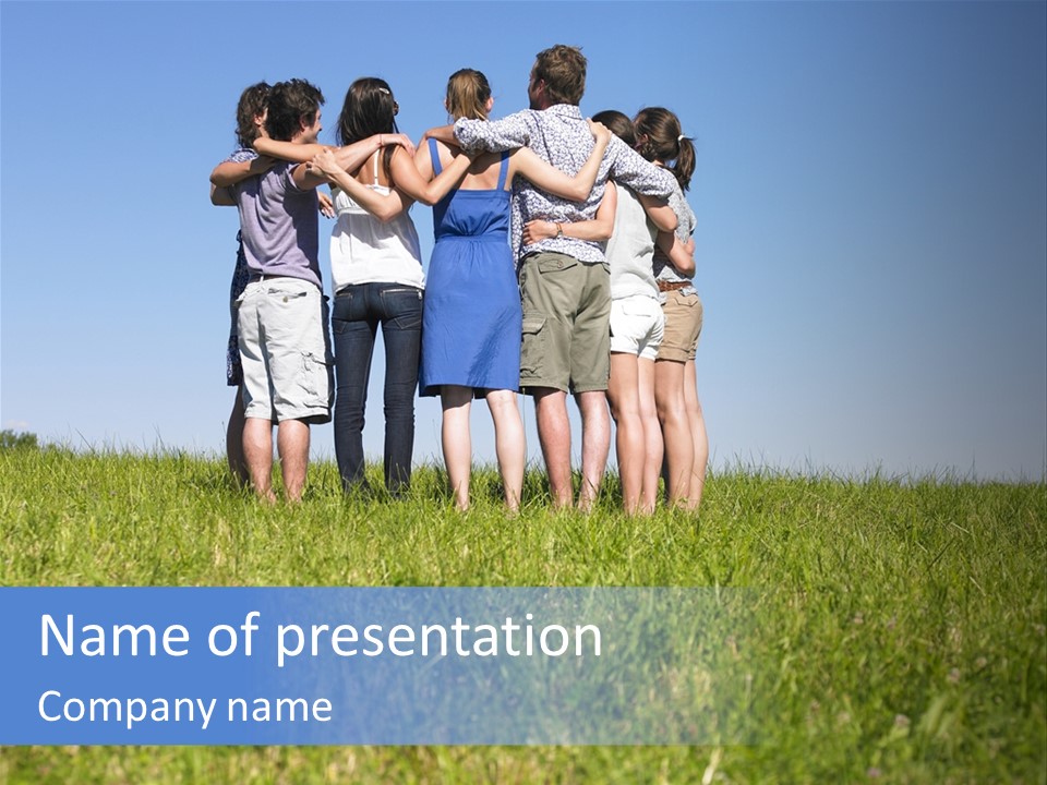 Woman Adolescent Grass PowerPoint Template