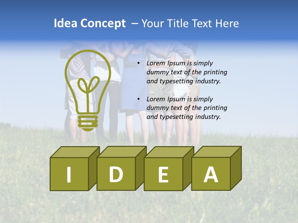 Woman Adolescent Grass PowerPoint Template