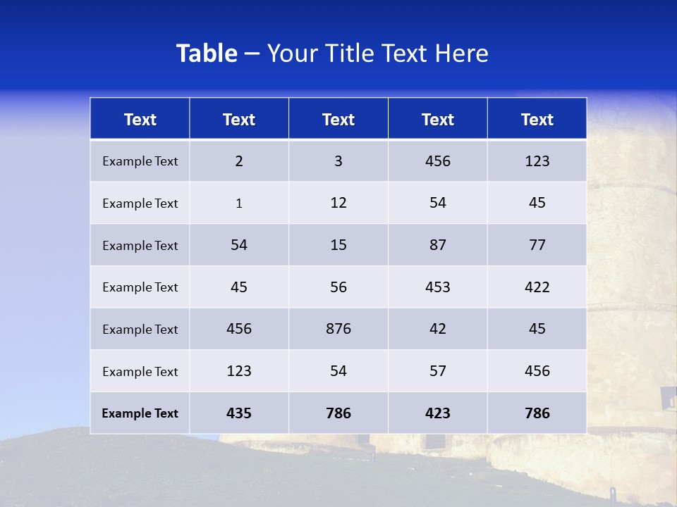 A Castle With A Blue Sky In The Background PowerPoint Template