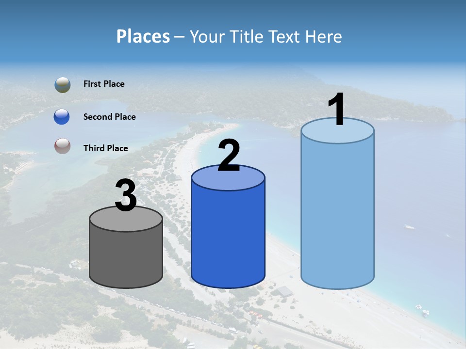 An Aerial View Of A Beach With A Boat In The Water PowerPoint Template