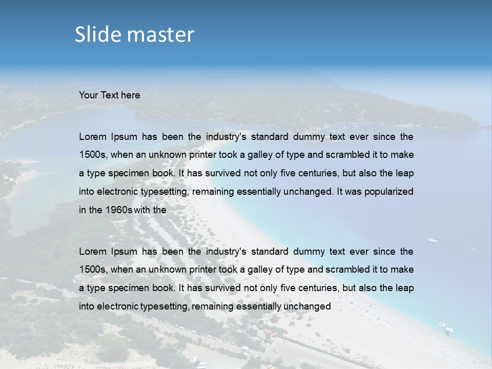 An Aerial View Of A Beach With A Boat In The Water PowerPoint Template