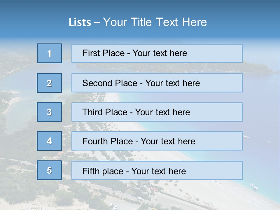 An Aerial View Of A Beach With A Boat In The Water PowerPoint Template