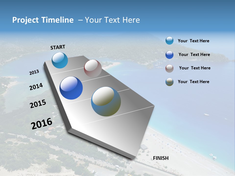 An Aerial View Of A Beach With A Boat In The Water PowerPoint Template