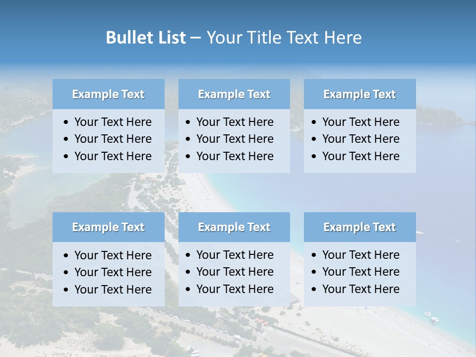 An Aerial View Of A Beach With A Boat In The Water PowerPoint Template