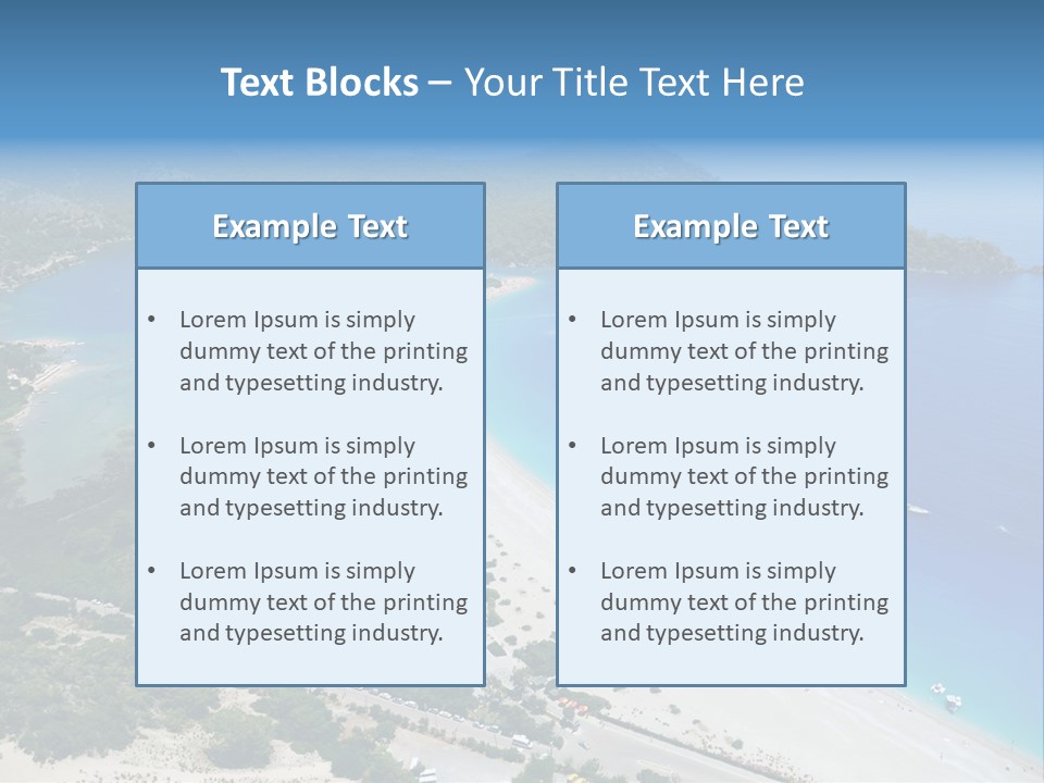 An Aerial View Of A Beach With A Boat In The Water PowerPoint Template