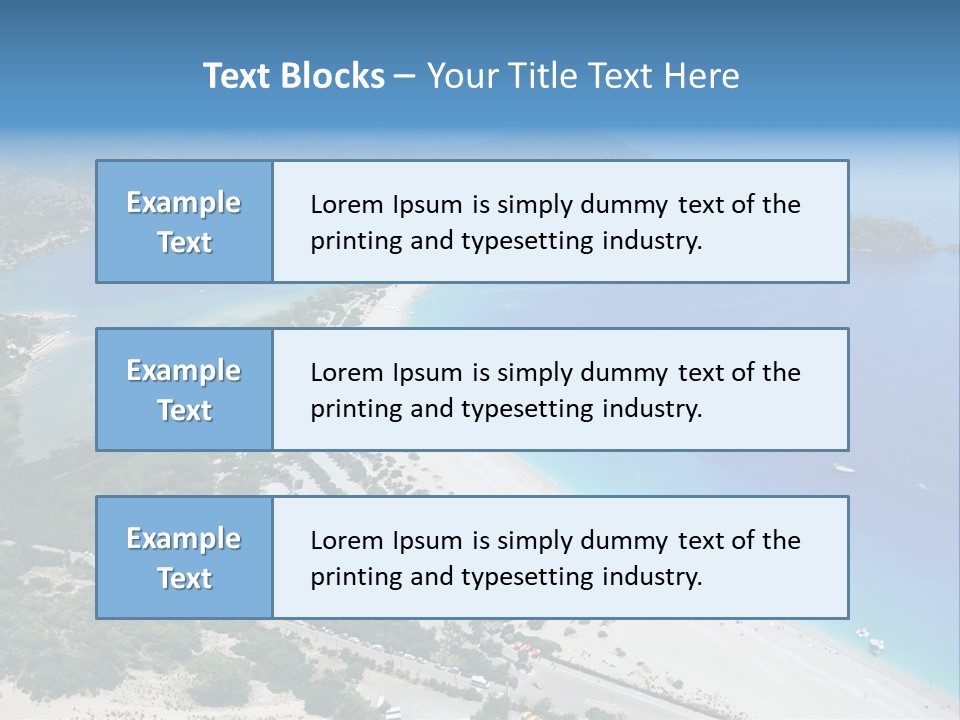 An Aerial View Of A Beach With A Boat In The Water PowerPoint Template