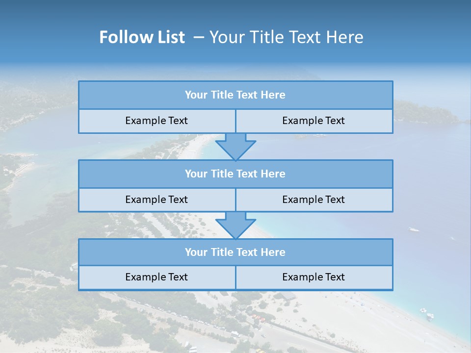 An Aerial View Of A Beach With A Boat In The Water PowerPoint Template