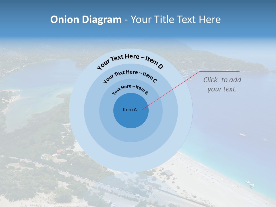 An Aerial View Of A Beach With A Boat In The Water PowerPoint Template