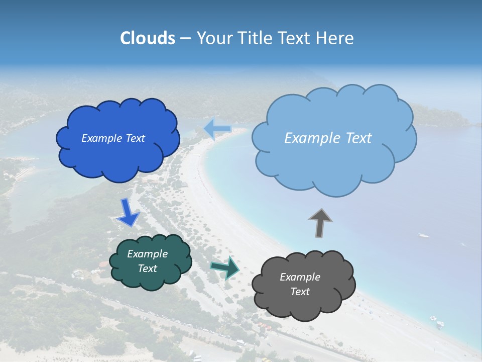 An Aerial View Of A Beach With A Boat In The Water PowerPoint Template