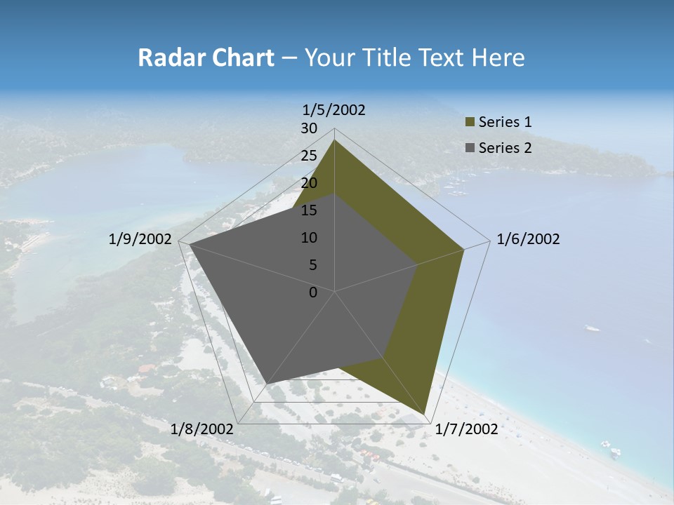 An Aerial View Of A Beach With A Boat In The Water PowerPoint Template