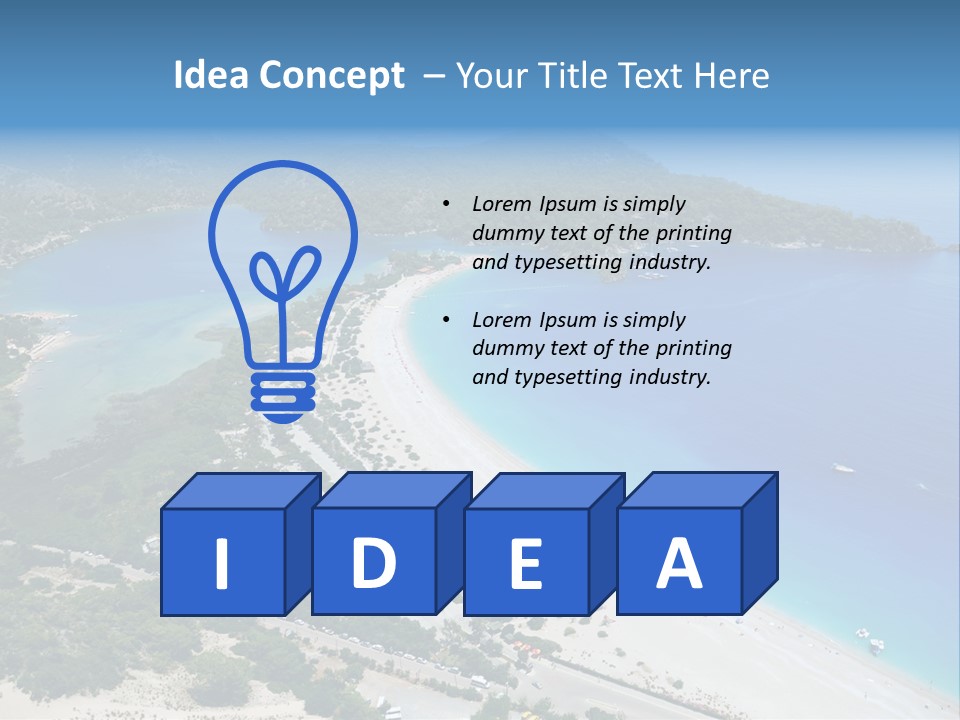 An Aerial View Of A Beach With A Boat In The Water PowerPoint Template