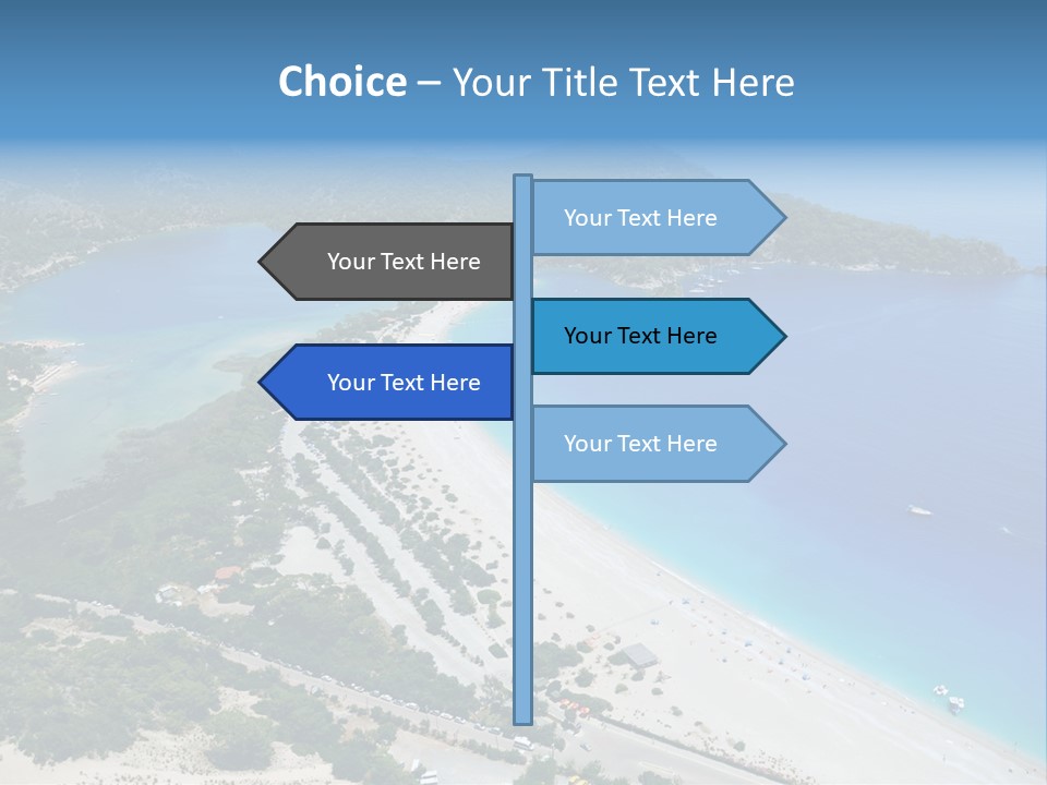 An Aerial View Of A Beach With A Boat In The Water PowerPoint Template