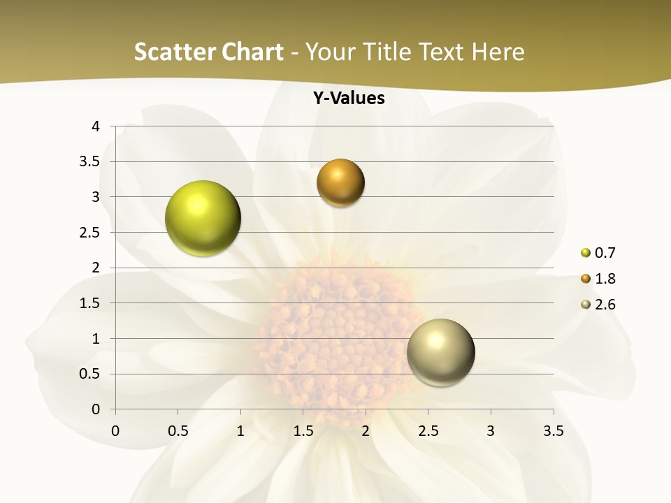 A White Flower With Yellow Center On A White Background PowerPoint Template