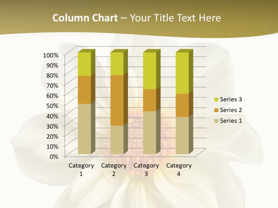 A White Flower With Yellow Center On A White Background PowerPoint Template