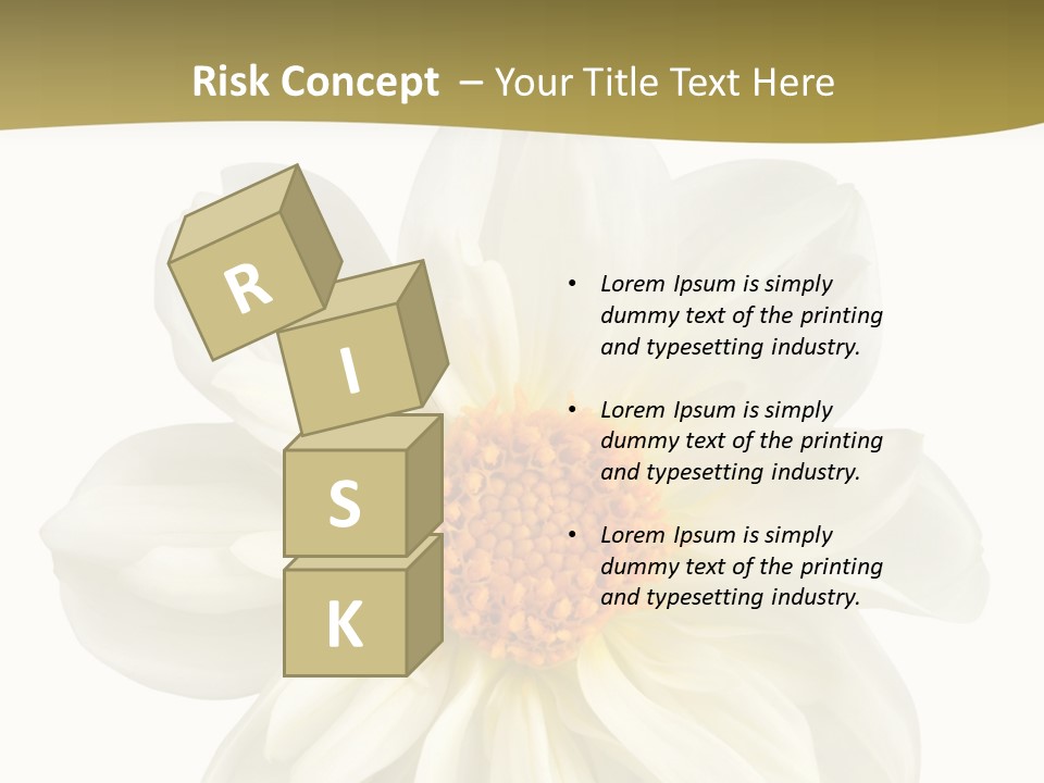 A White Flower With Yellow Center On A White Background PowerPoint Template