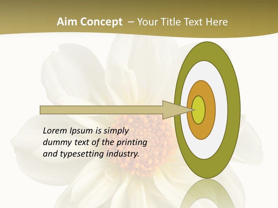 A White Flower With Yellow Center On A White Background PowerPoint Template