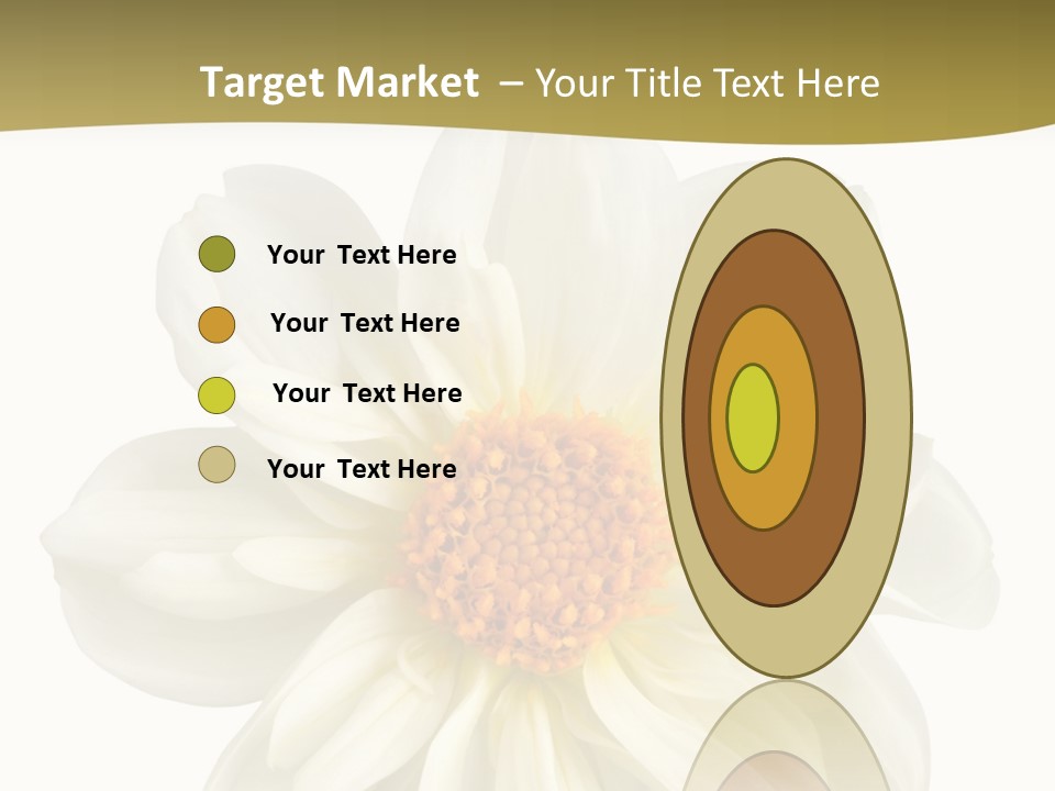 A White Flower With Yellow Center On A White Background PowerPoint Template