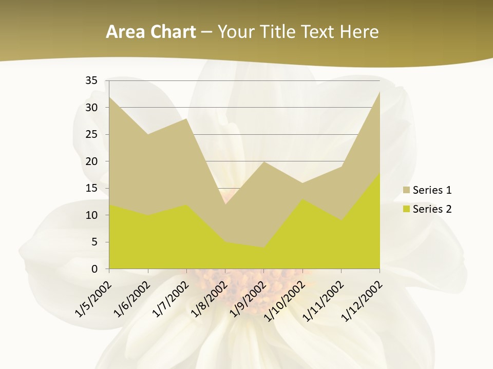 A White Flower With Yellow Center On A White Background PowerPoint Template