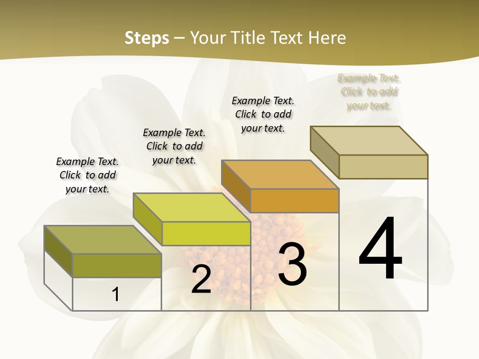 A White Flower With Yellow Center On A White Background PowerPoint Template