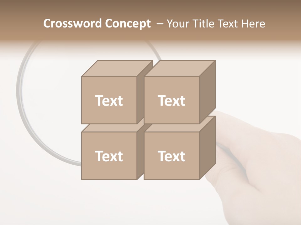 A Hand Holding A Magnifying Glass Over A White Background PowerPoint Template