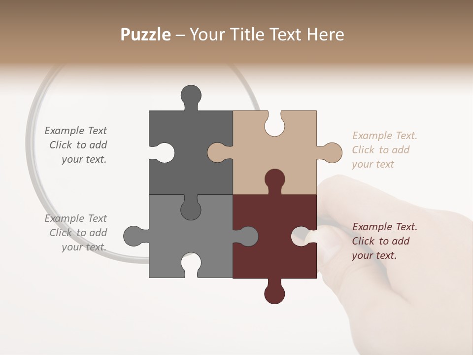 A Hand Holding A Magnifying Glass Over A White Background PowerPoint Template