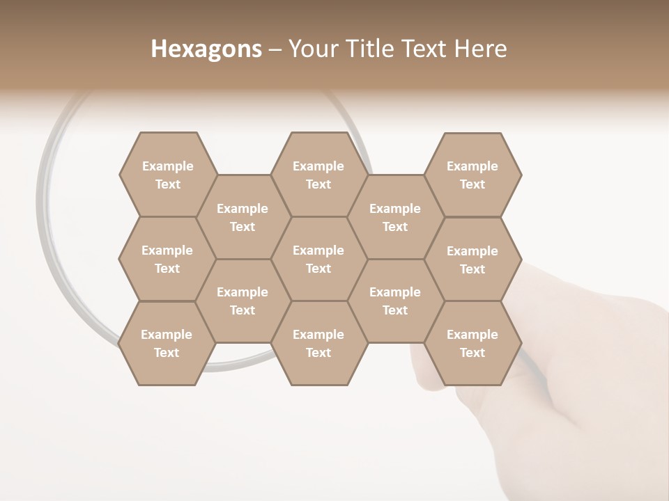A Hand Holding A Magnifying Glass Over A White Background PowerPoint Template