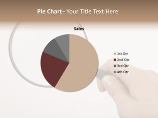 A Hand Holding A Magnifying Glass Over A White Background PowerPoint Template