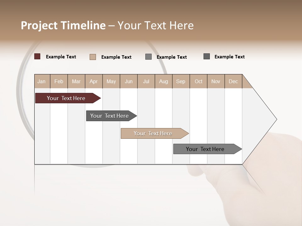 A Hand Holding A Magnifying Glass Over A White Background PowerPoint Template