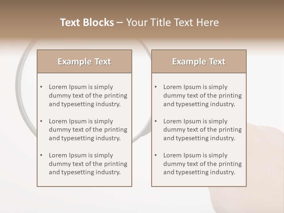 A Hand Holding A Magnifying Glass Over A White Background PowerPoint Template