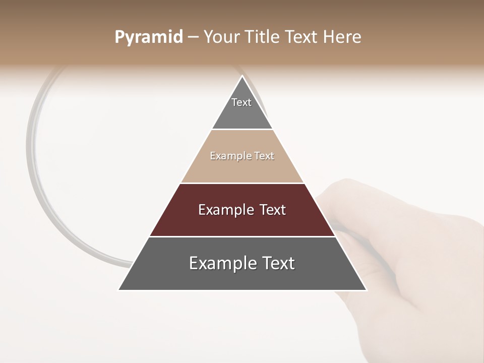 A Hand Holding A Magnifying Glass Over A White Background PowerPoint Template