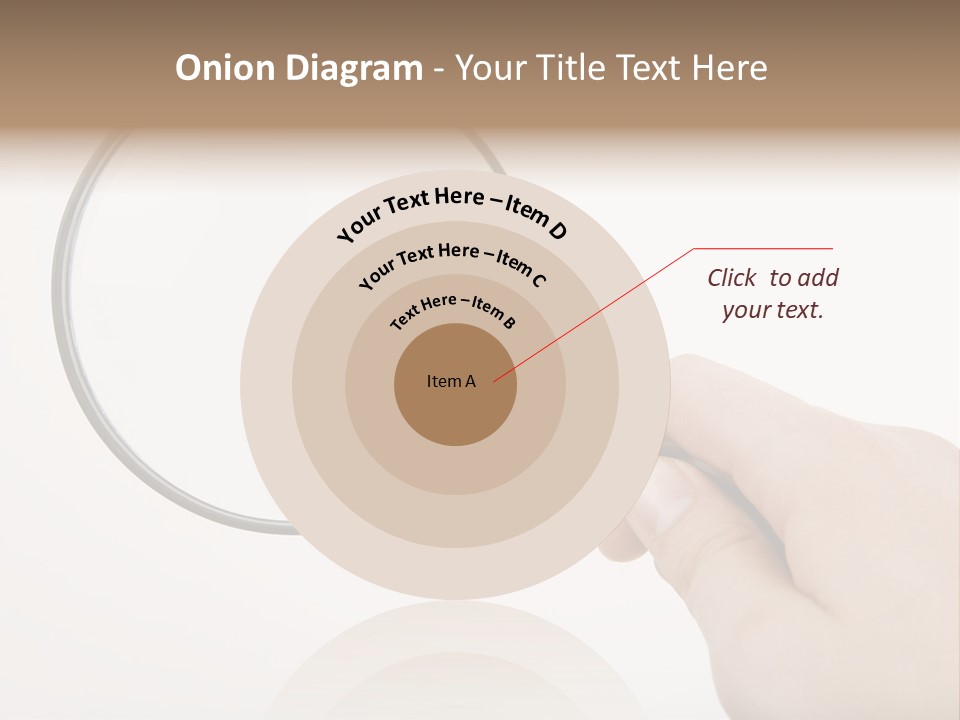 A Hand Holding A Magnifying Glass Over A White Background PowerPoint Template