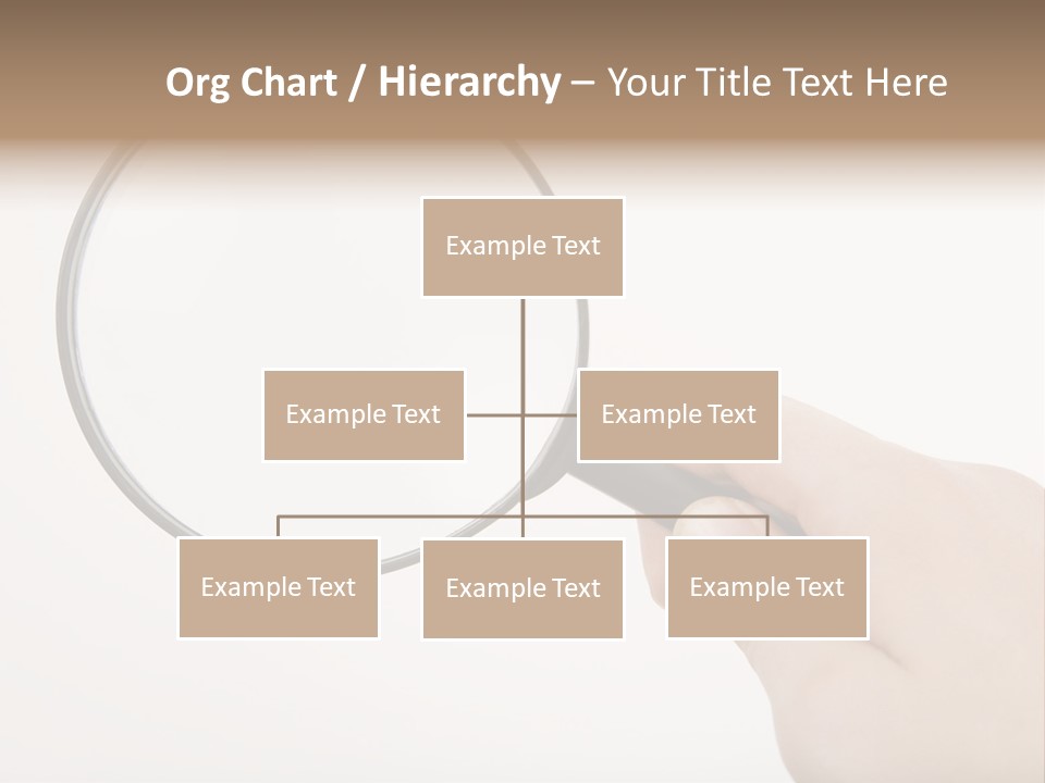 A Hand Holding A Magnifying Glass Over A White Background PowerPoint Template