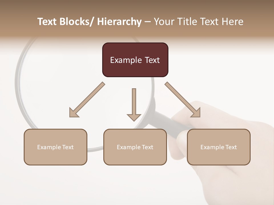 A Hand Holding A Magnifying Glass Over A White Background PowerPoint Template