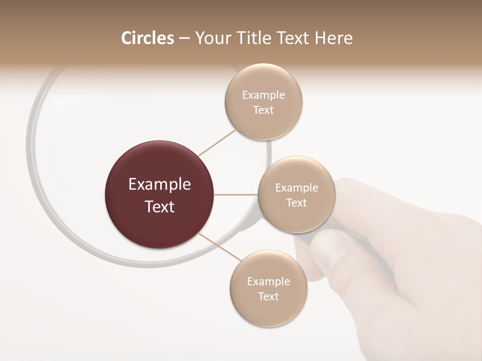 A Hand Holding A Magnifying Glass Over A White Background PowerPoint Template