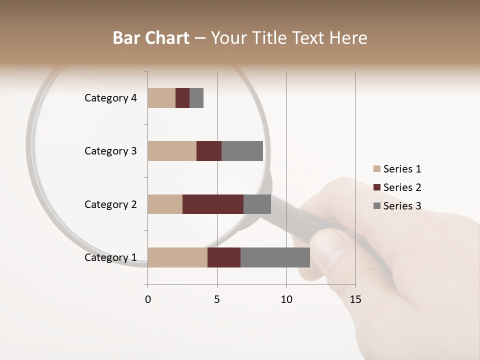 A Hand Holding A Magnifying Glass Over A White Background PowerPoint Template